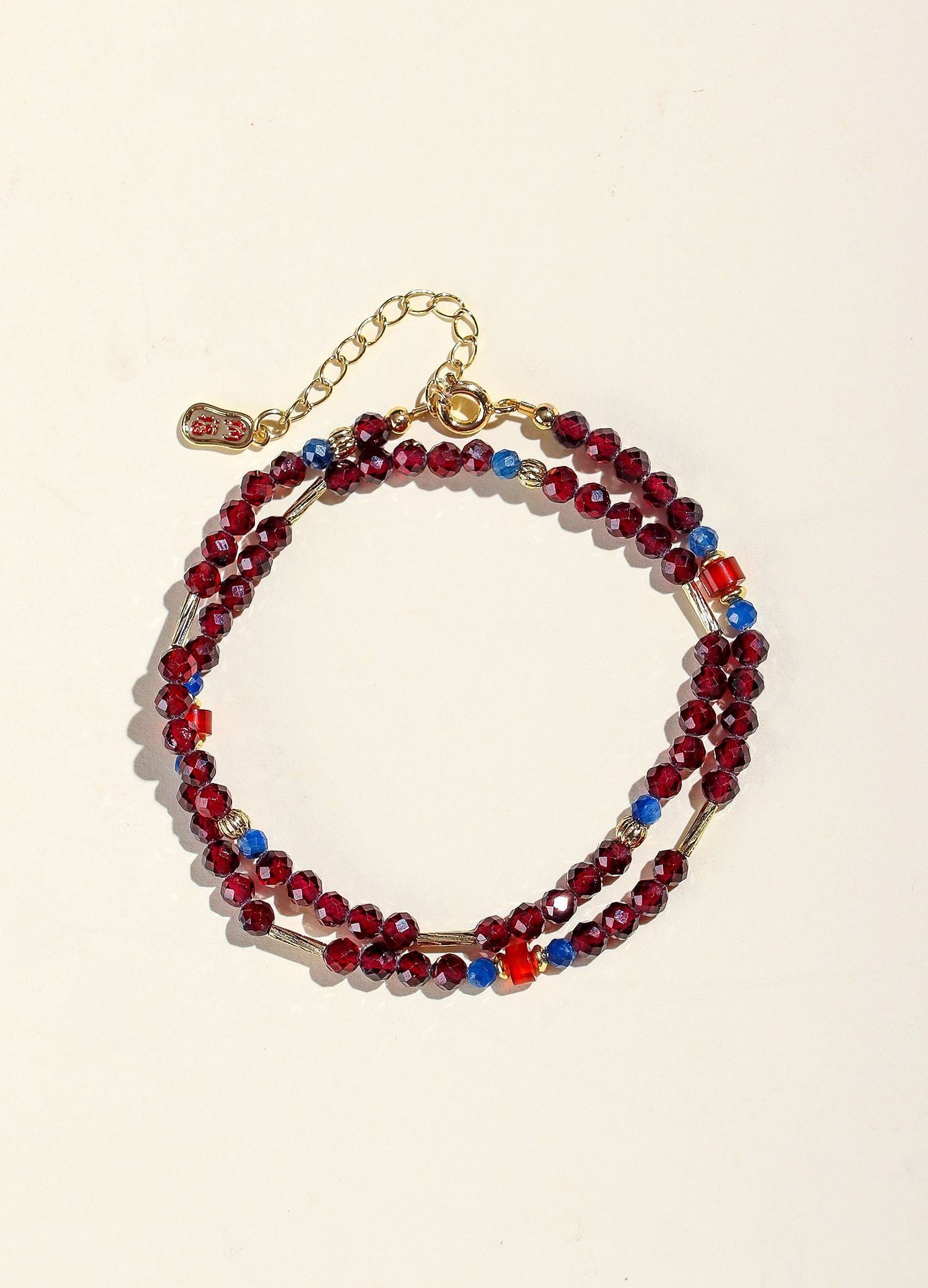 Planderful Fortune's Favor Bracelet – Elegant Garnet and Lapis Lazuli Design