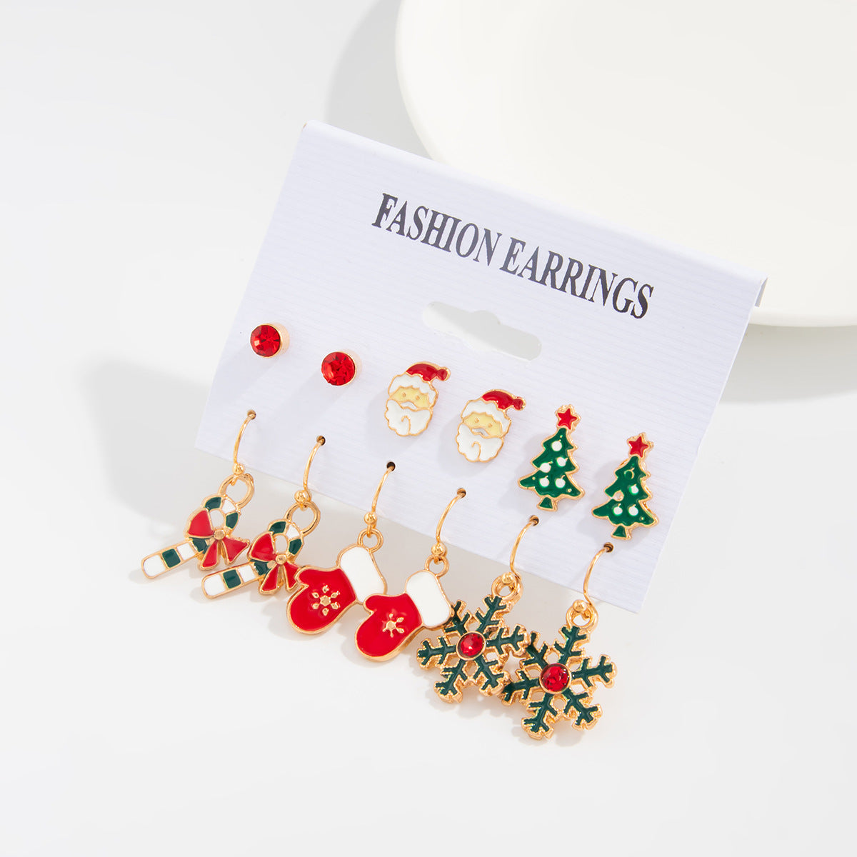Planderful Christmas Snowflake Bell Earrings Set For Women Festive Pearl Elk Santa Cartoon Dripping Statement