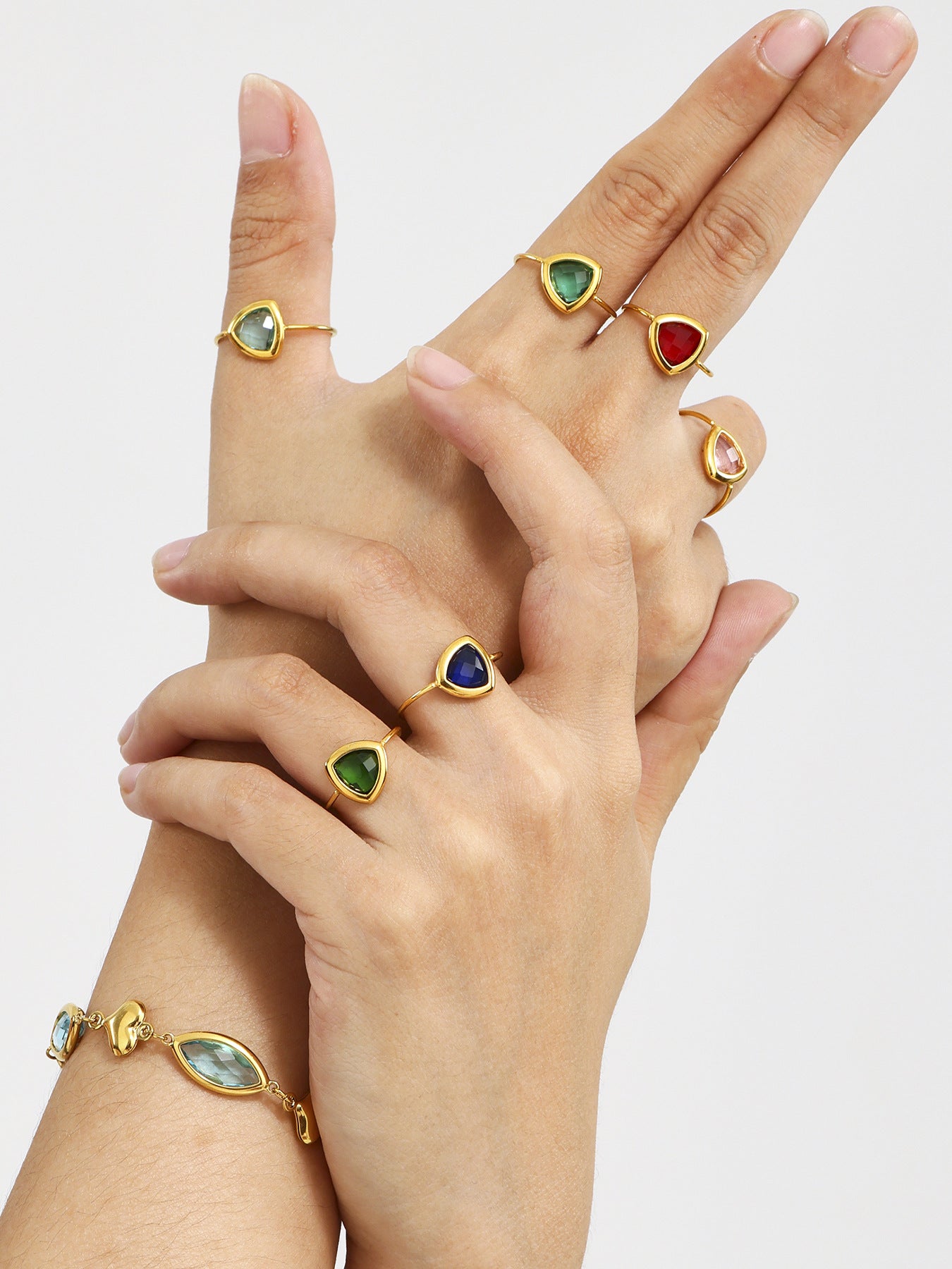 Planderful 18K Gold Plated Ring For Her Czech Glass Ball