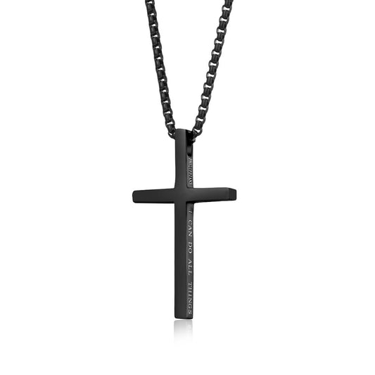 Planderful Titanium Cross Necklace Unisex Timeless Women Men