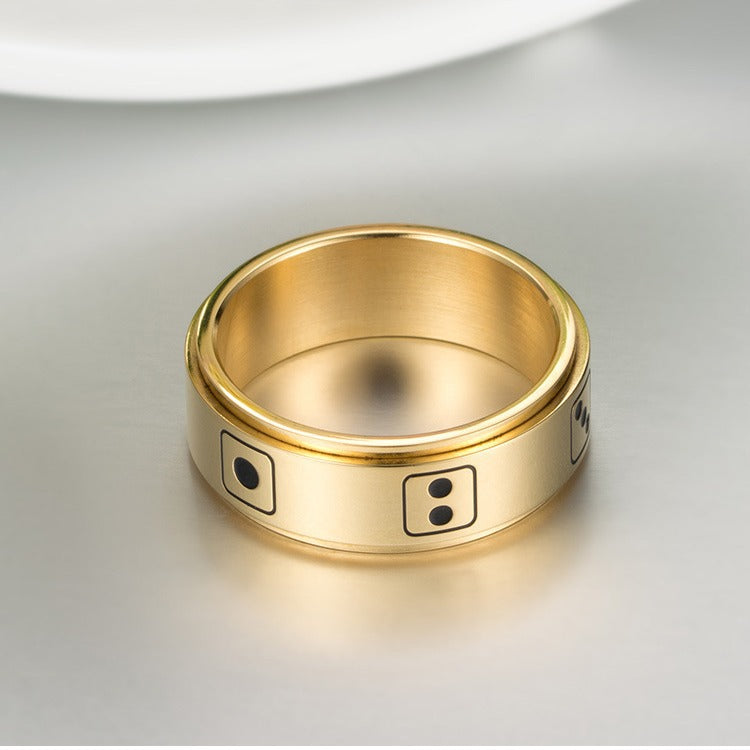 Elegant Titanium Steel Dice Ring for Men – Premium Design