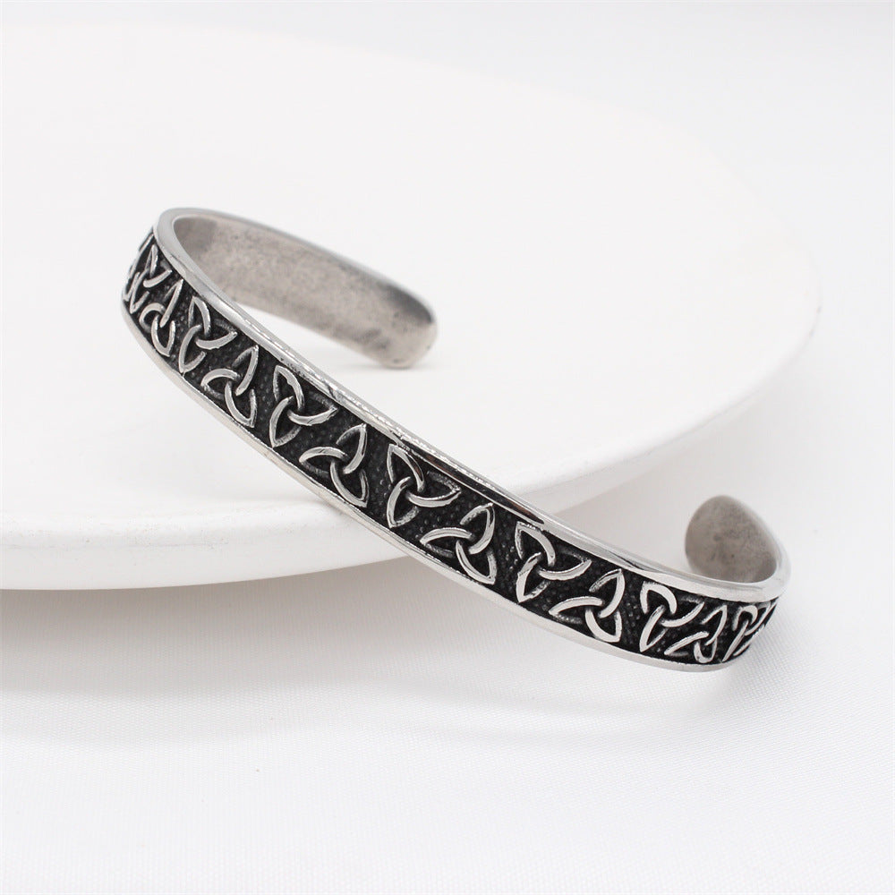 Planderful Everyday Genie – European and American Retro Viking Celtic Men's Titanium Steel Bracelet