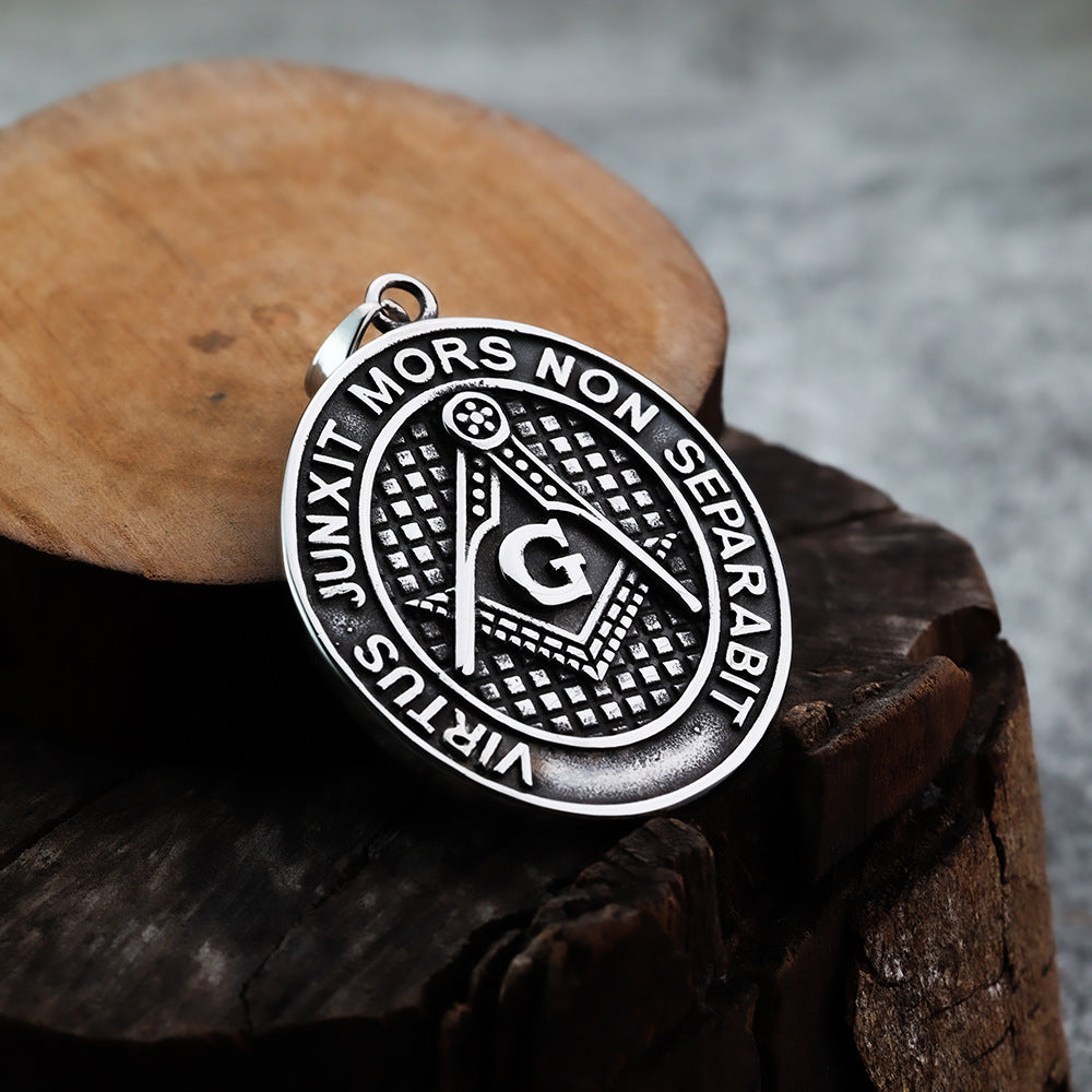 European And American Style Masonic Punk AG Letter Pendant For Men
