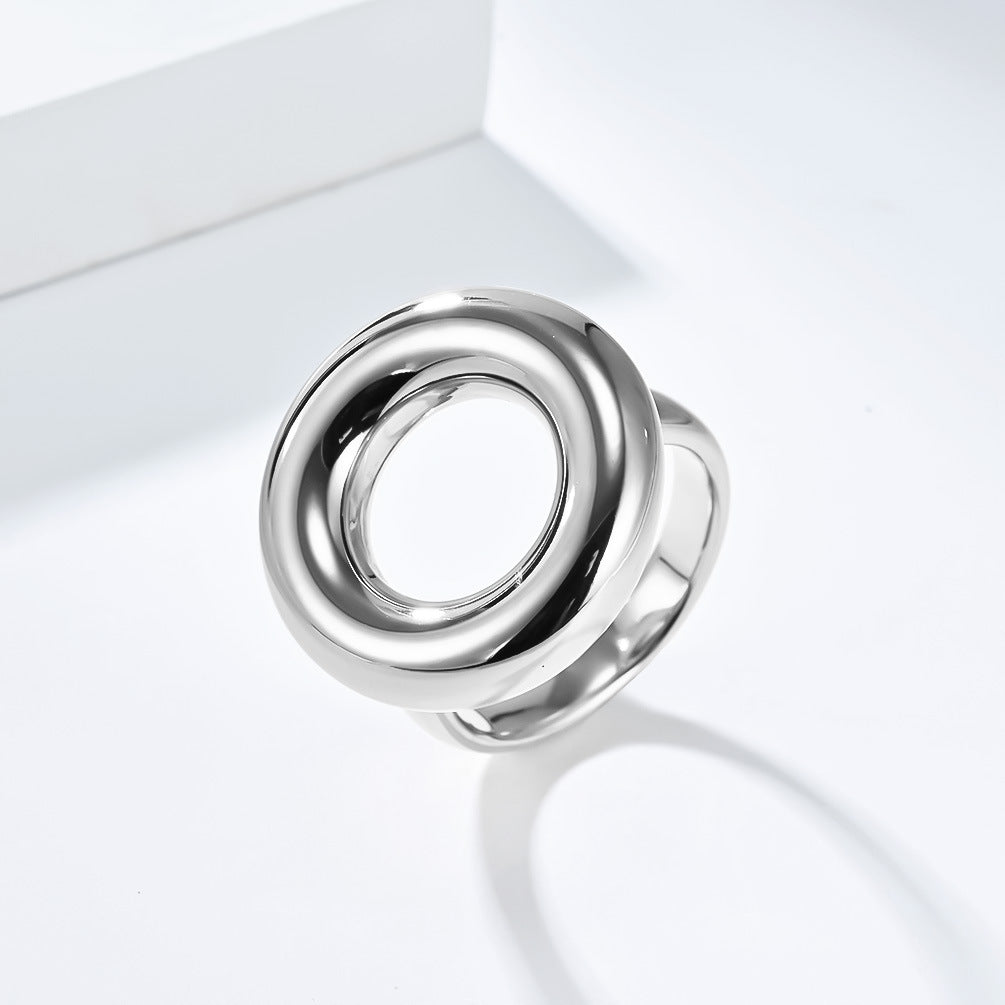 Steel Ring – Vintage Geometric Pattern Style Everyday Wear Planderful Jewelry Collection