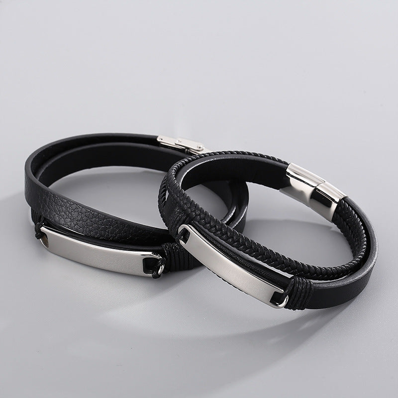 Planderful Titanium Steel Bracelet For Men Woven Design