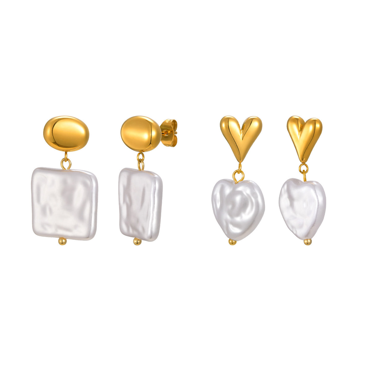Stainless Steel Pearl Earrings