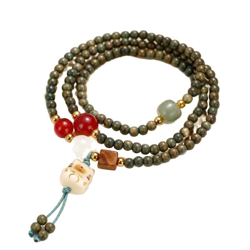 Sandalwood Cat Multi-Wrap Bracelet