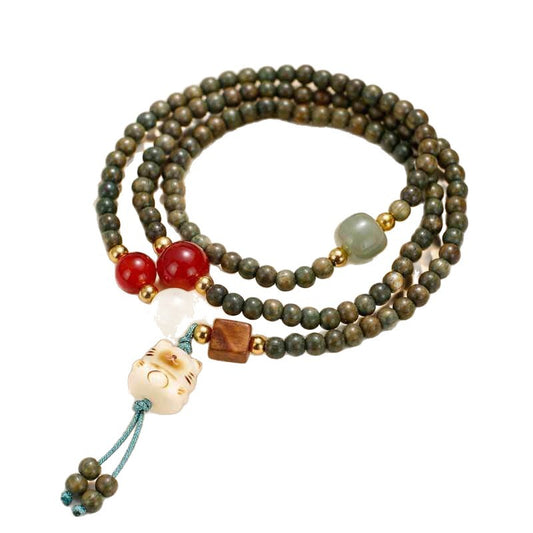 Sandalwood Cat Multi-Wrap Bracelet