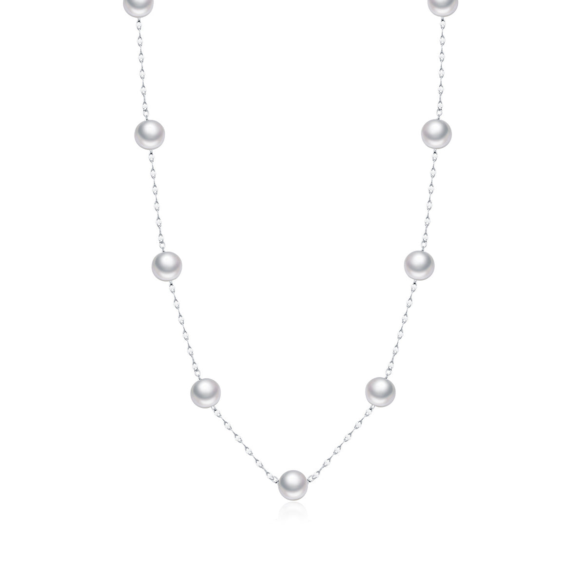 925 Sterling Silver Pearl Clavicle Necklace