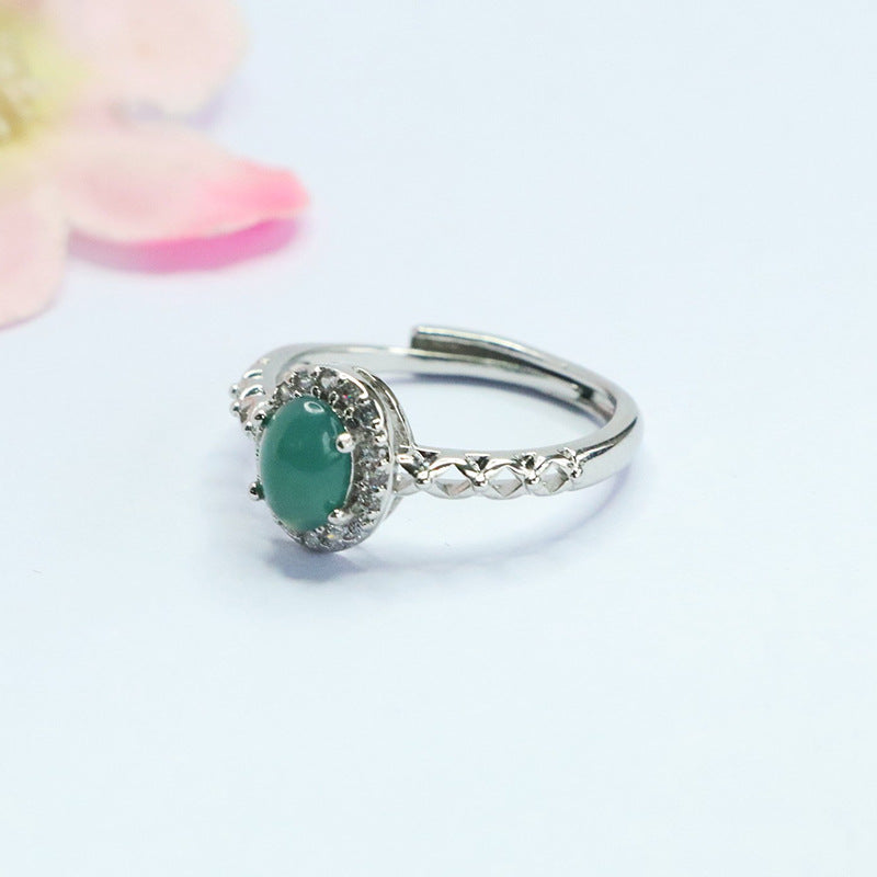 Blue-Water Jadeite Knot Ring