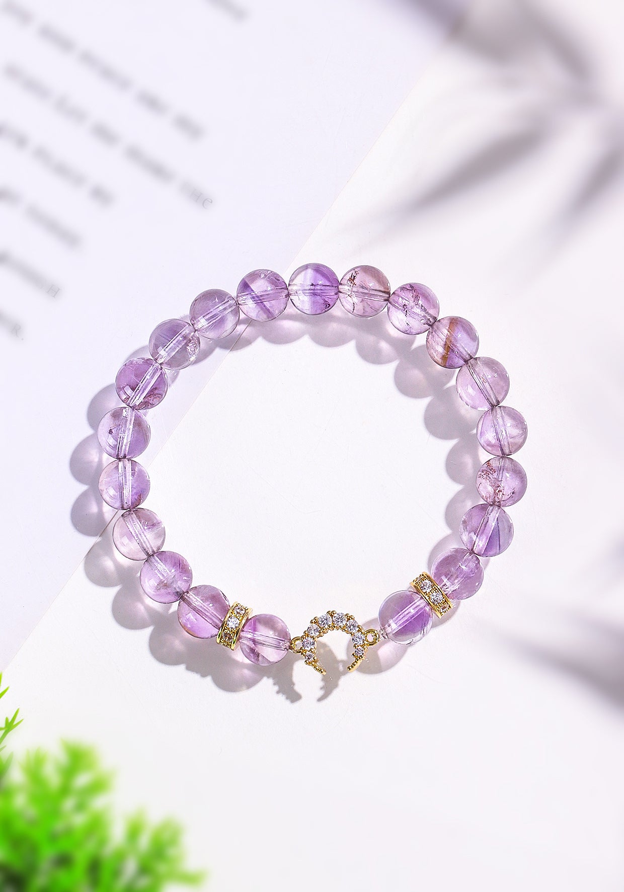 Planderful Fortune's Favor Bracelet – Elegant Crystal Moon and Star Design
