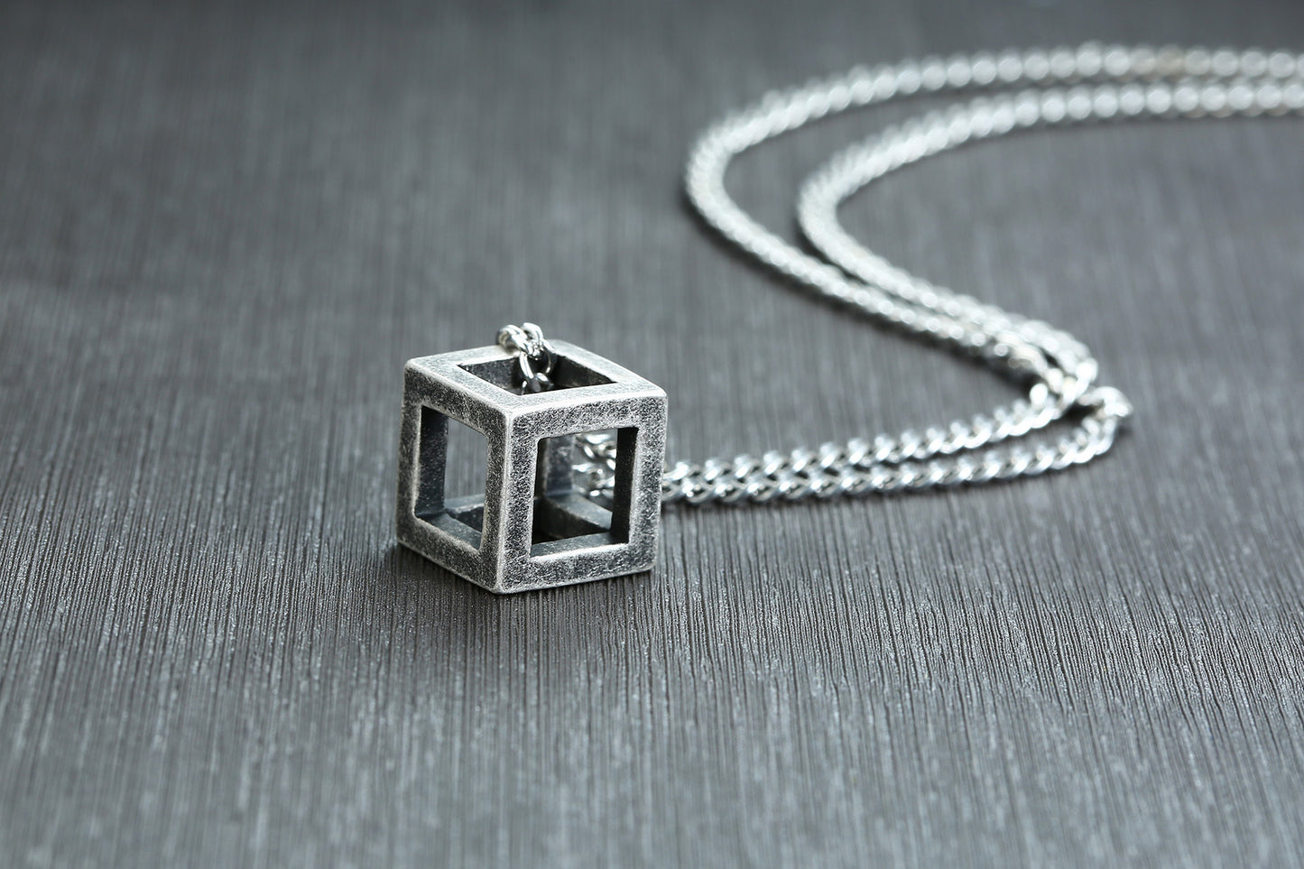 Stainless Steel Hollow Pendant Cube Rubik's Cube Necklace