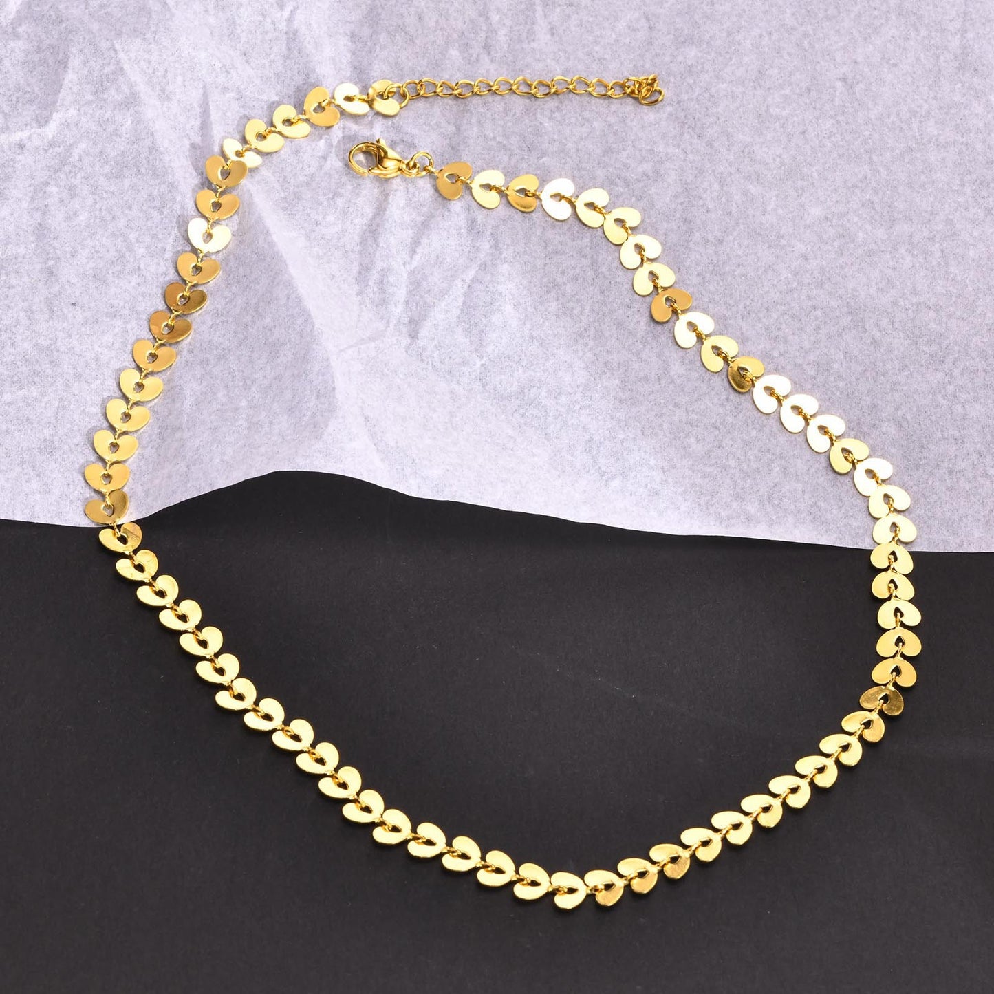 Titanium Steel Necklace Gold Variety Stainless Steel Disc