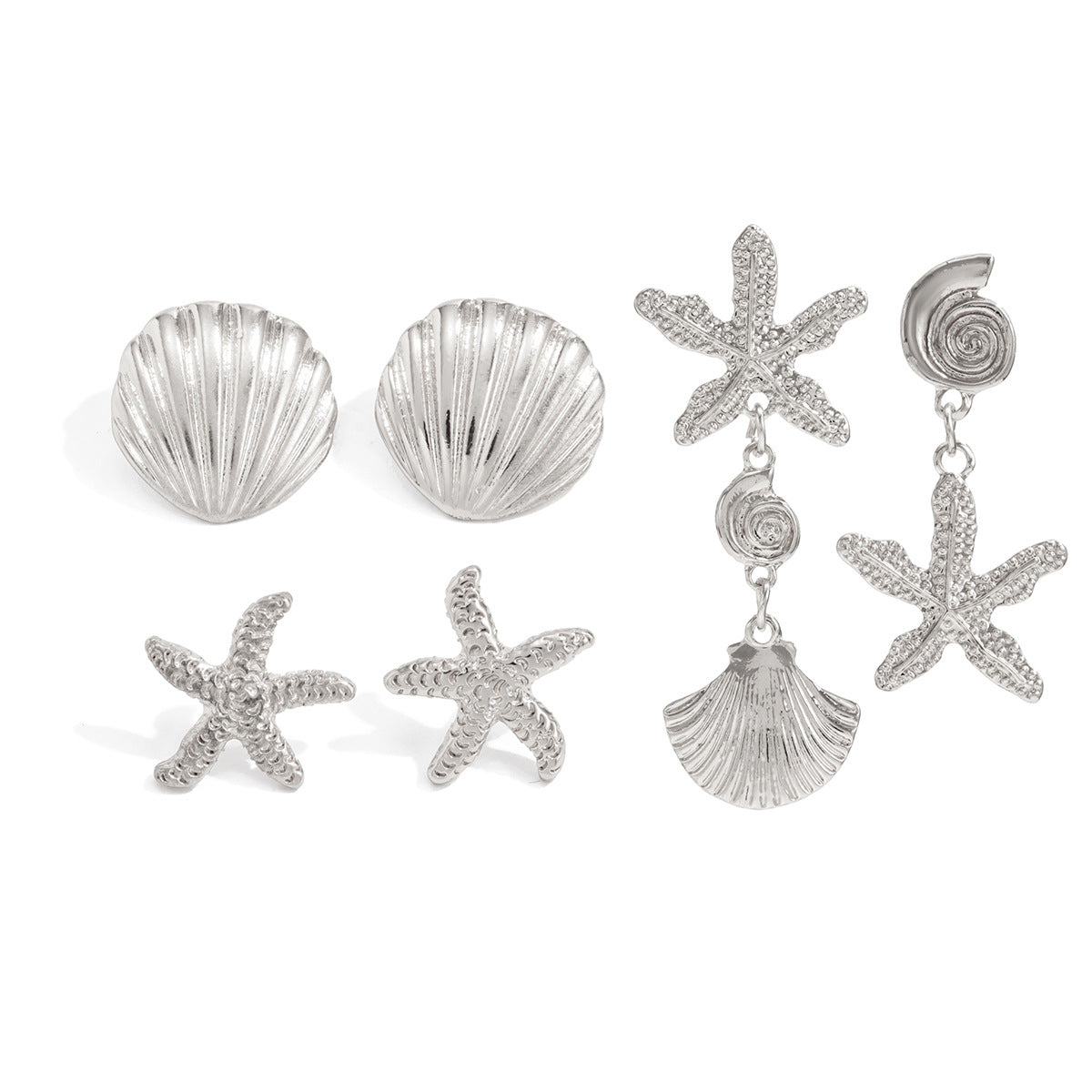 Starfish Pendant Earrings Planderful Statement Ocean Breeze Conch Set for Women Beach Lovers