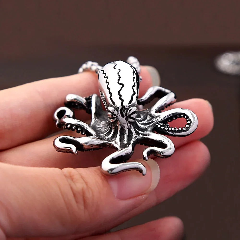 Vintage Octopus Stainless Steel Men's Ring