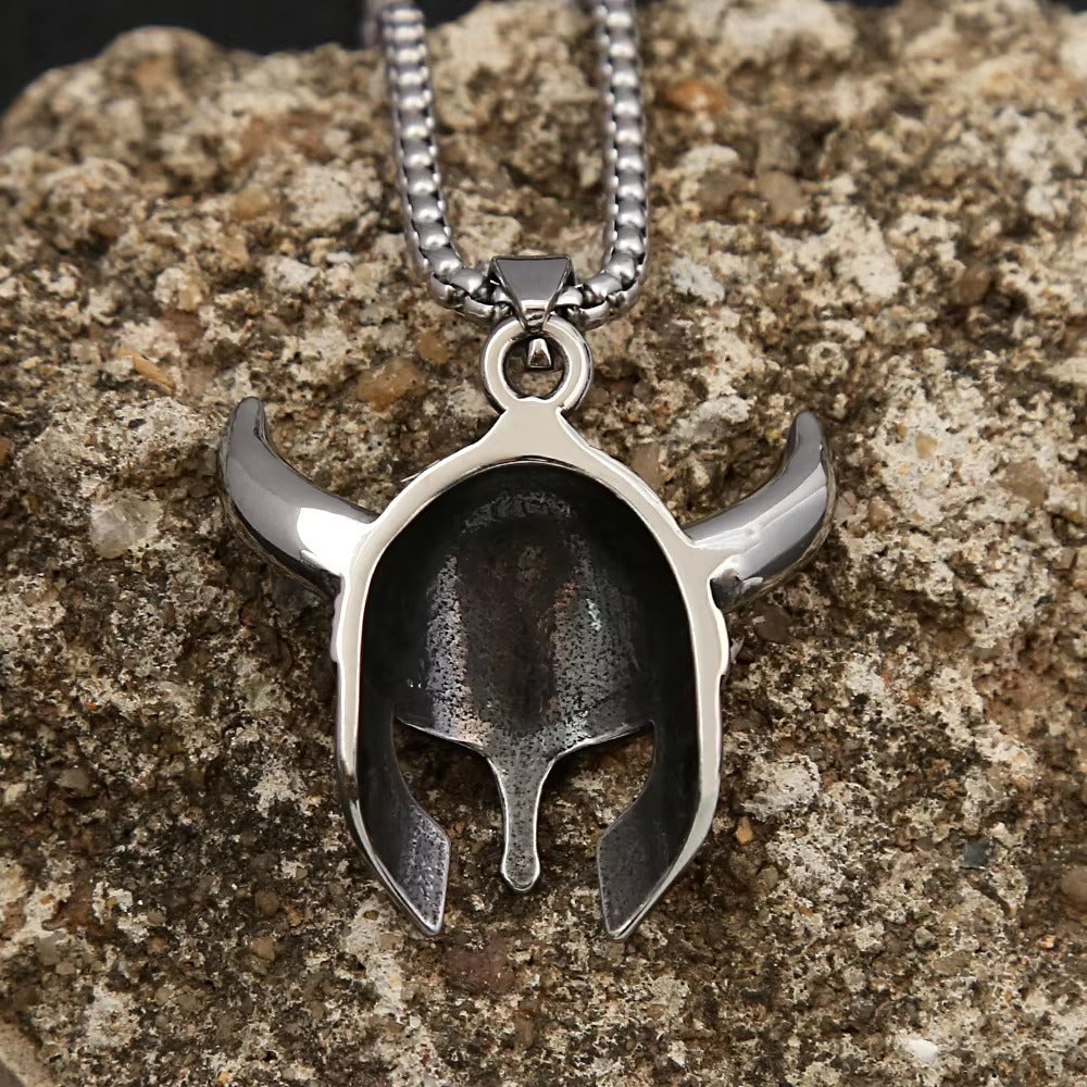 Celtic Viking Mask Stainless Steel Men's Pendant Necklace