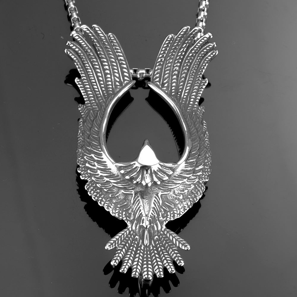 European and American Jewelry Stainless Steel Men's Eagle Pendant Necklace