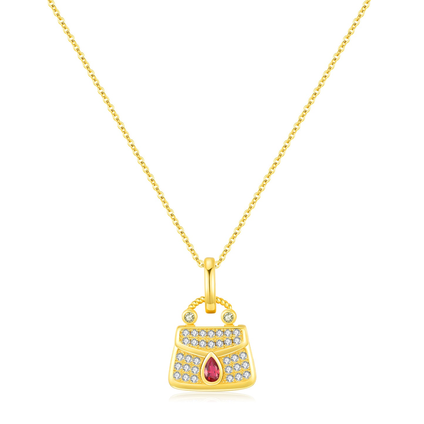 Planderful Everyday Genie Small Fragrant Wind Bag Necklace – Elegant Zircon-Encrusted Pendant for Women