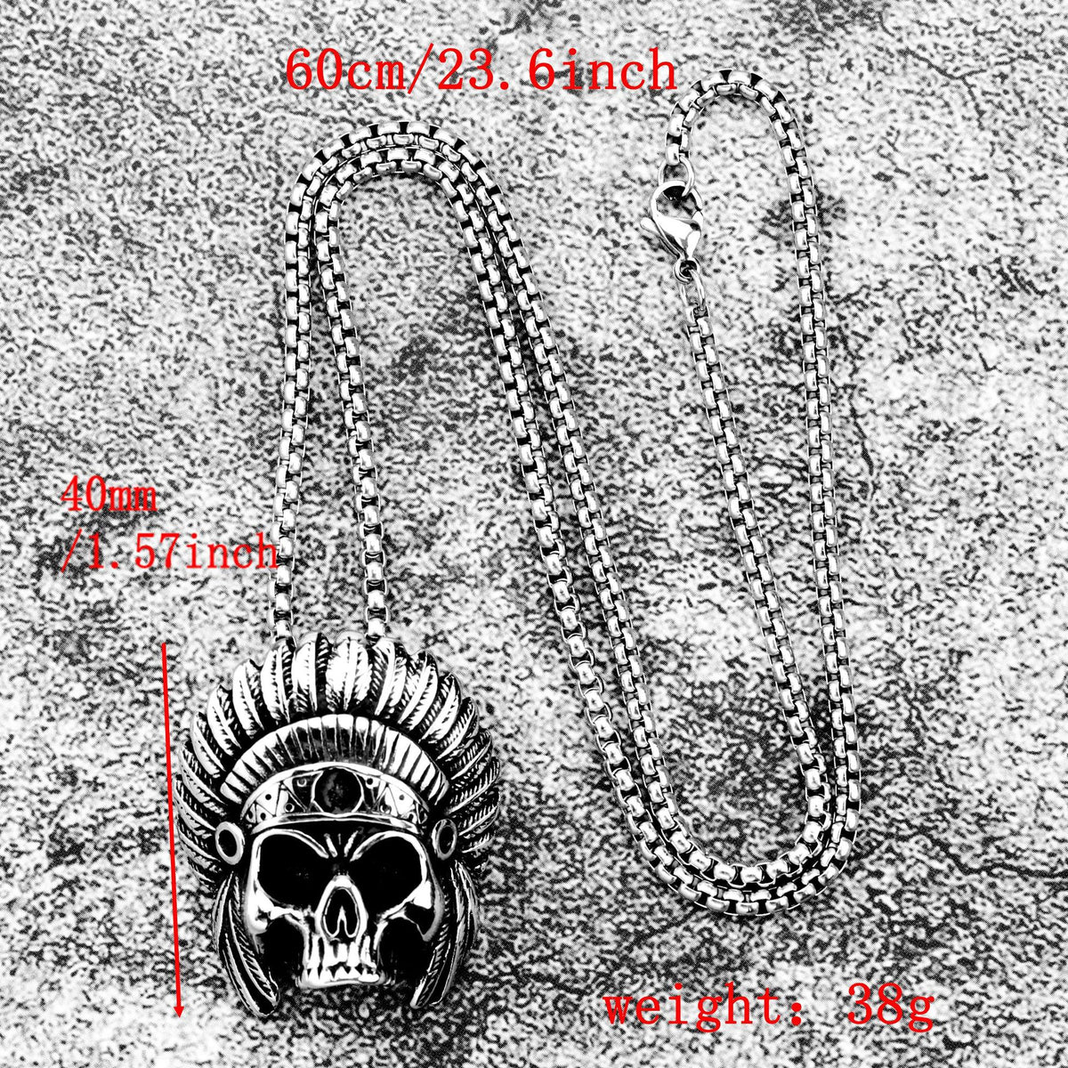 Punk Feather Stainless Steel Men's Pendant Necklace