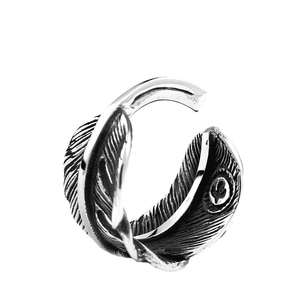 Personalized Retro Eagle Titanium Steel Ring - Unisex Engraved Fashion Jewelry for Every Occasion