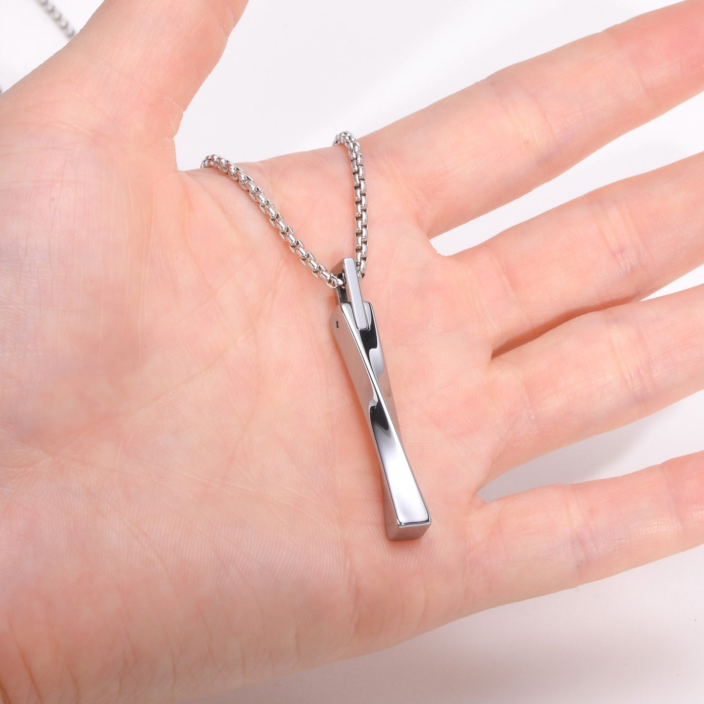 Cross-Border European and American Tungsten Steel Mobius Pendant Steel Necklace for Men