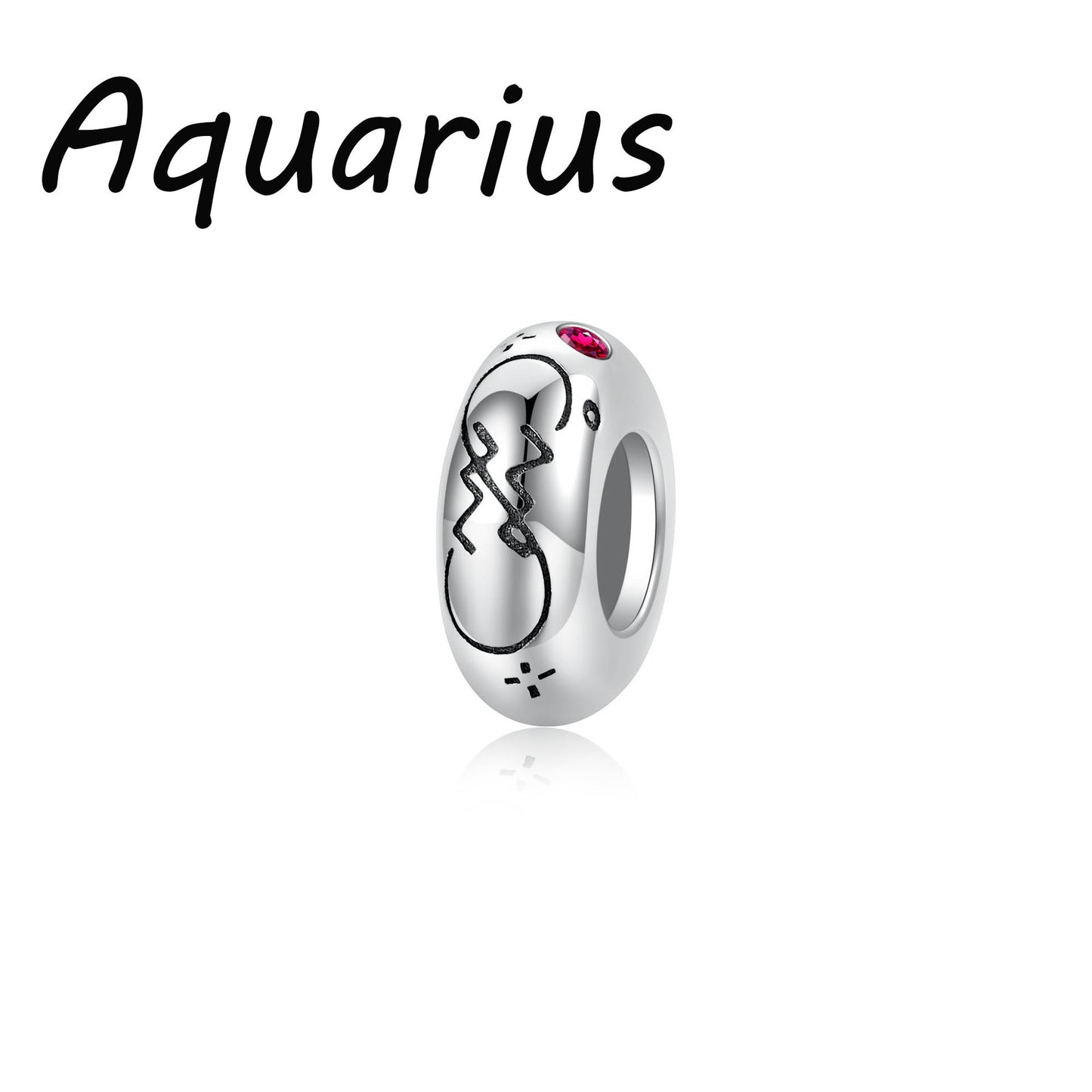 Planderful Jewelry Zodiac Spacer Bead Sterling Silver Zircon