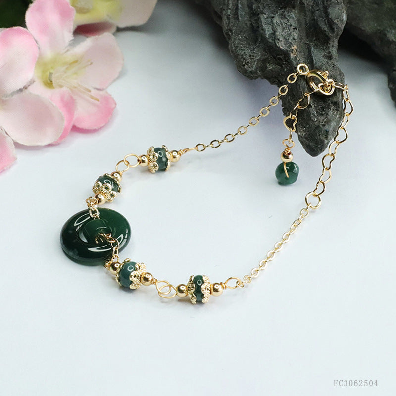 Blue Water Jadeite Peace Ring 15 mm Bracelet