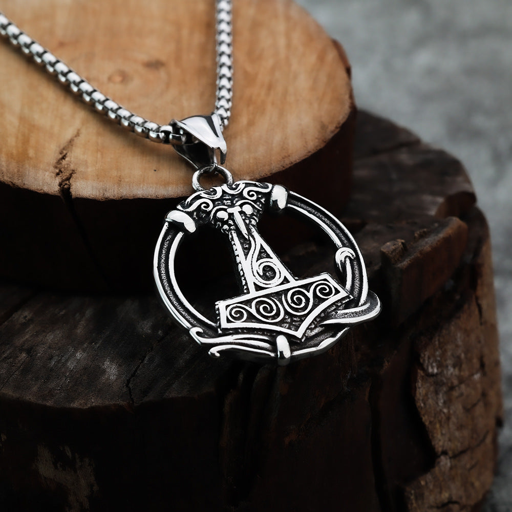 Nordic Viking Style Fashion Double Sided Pendant Necklace