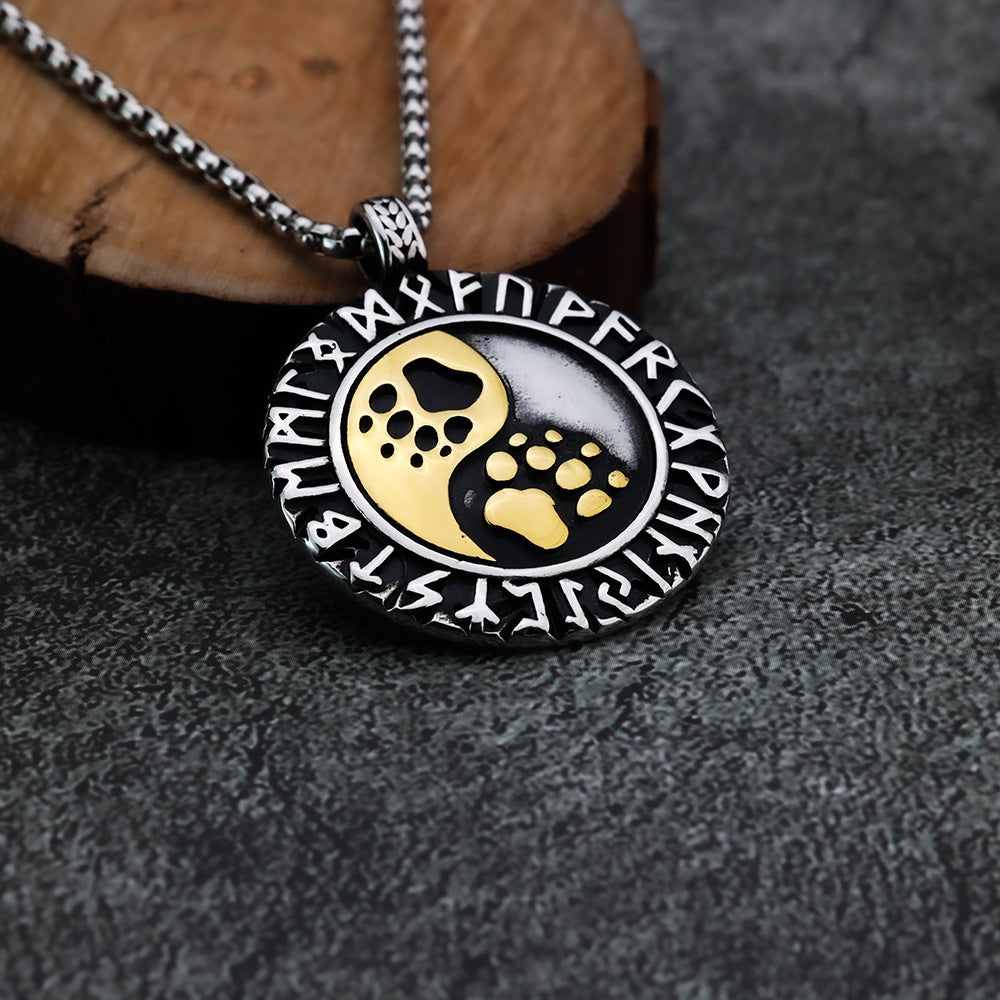 Viking Animal Stainless Steel Men's Pendant Necklace