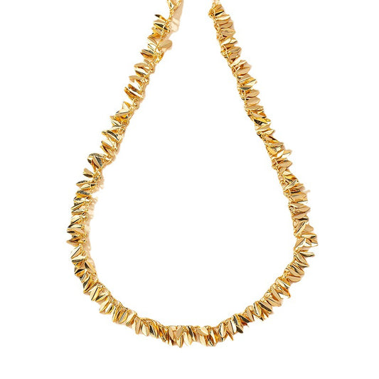 Luxurious Metal Leaf Necklace with Elegant Cross-Border Design