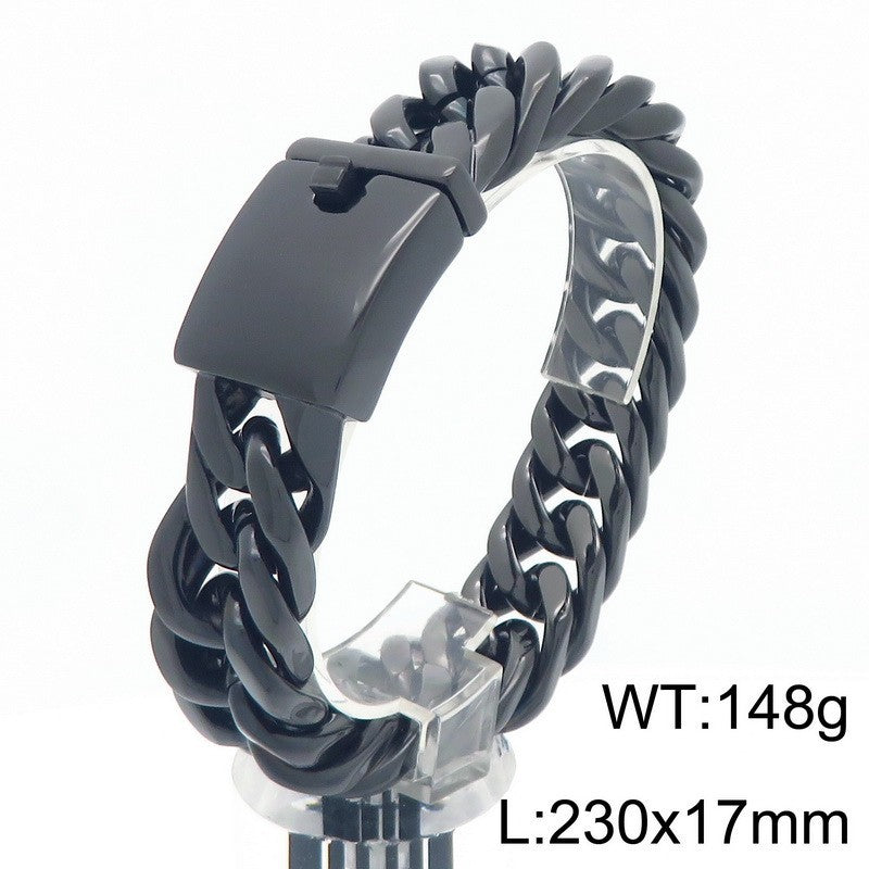 Planderful Premium Cuban Link Bracelet Men 18mm Titanium