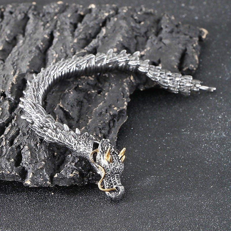 Planderful Dragon Bracelet For Men Stainless Steel Bold