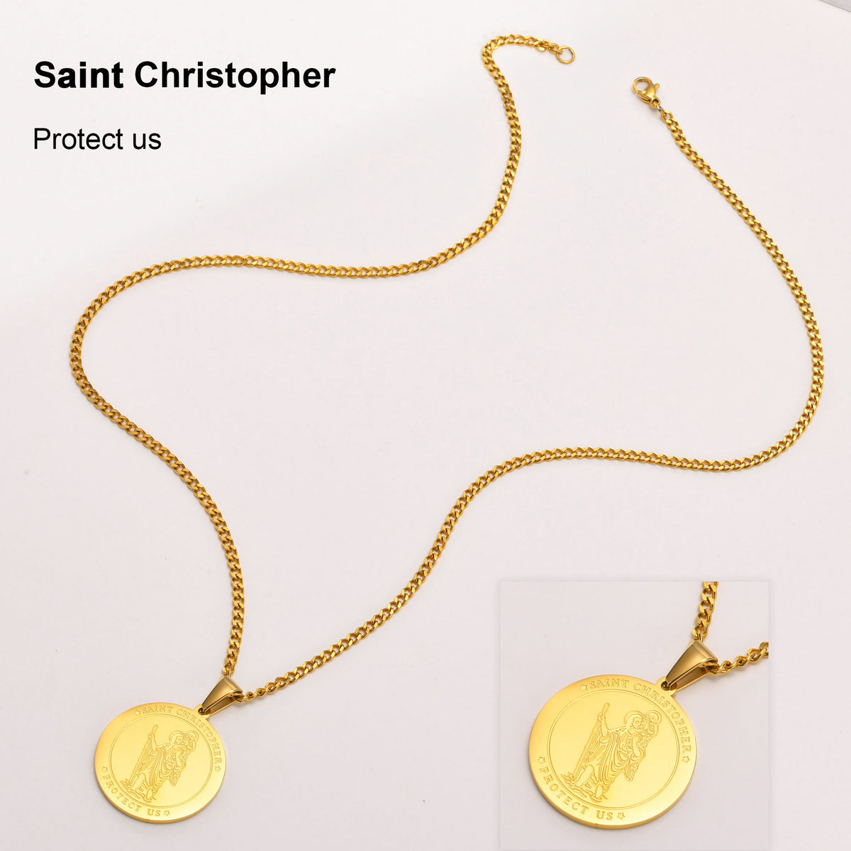 Saint Christopher Stainless Steel Necklace for Men