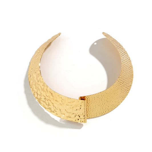 Metallic Ripple Collar Necklace - Vienna Verve Collection