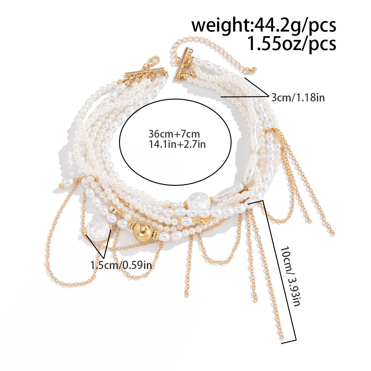 Pearl-Style Bead Tassel Choker
