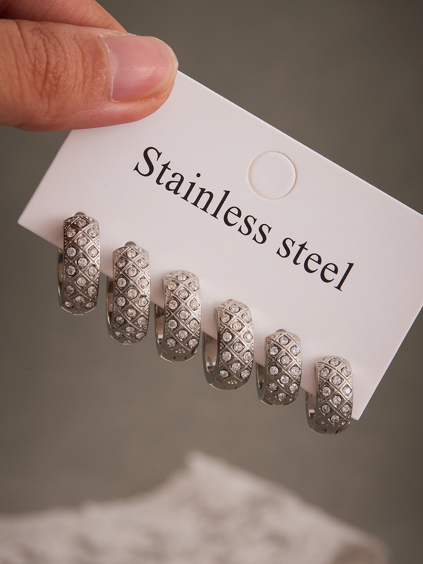 Planderful Zirconium Earrings Women 18K Gold Plated Rhombus