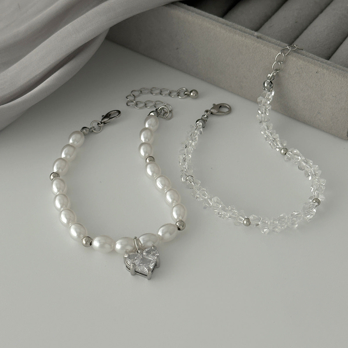 Love Pendant Bracelet Beaded Stackable Imitation Pearl By Planderful Vienna Verve For Fashionable Women