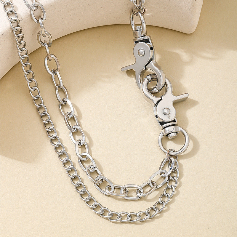 Planderful Vienna Verve Necklace – Creative Punk Style with Double-Layer Design