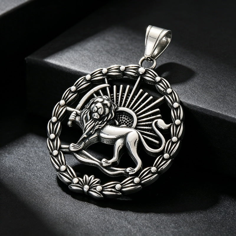 Nordic Viking Tree Of Life Pendant Retro Lion King Faucet Compass Stainless Steel Necklace