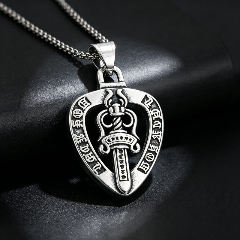 Primitive Tribe Moon Muse Totem Pendant Vintage Gothic Thorns Cross Element Stainless Steel Necklace