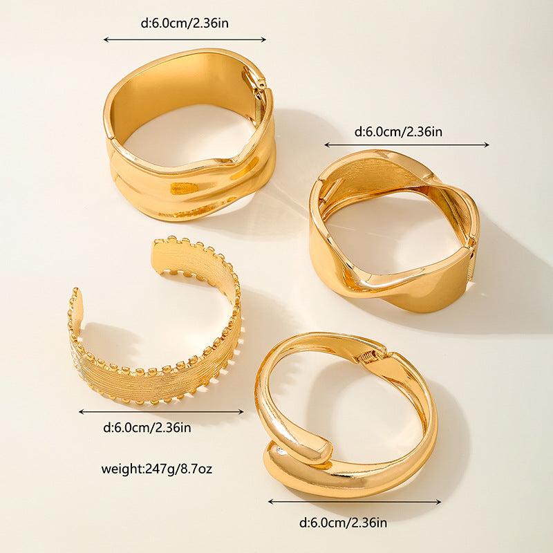 Planderful Vienna Verve Bracelet Set – Fashionable Irregular Heavy Metal Design