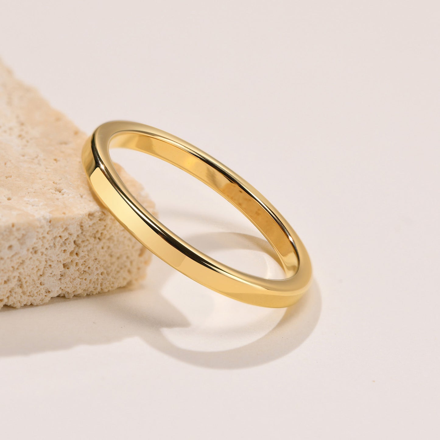 Tungsten Steel Glossy Ring Gold 2mm 4mm 6mm 8mm Plain Ring