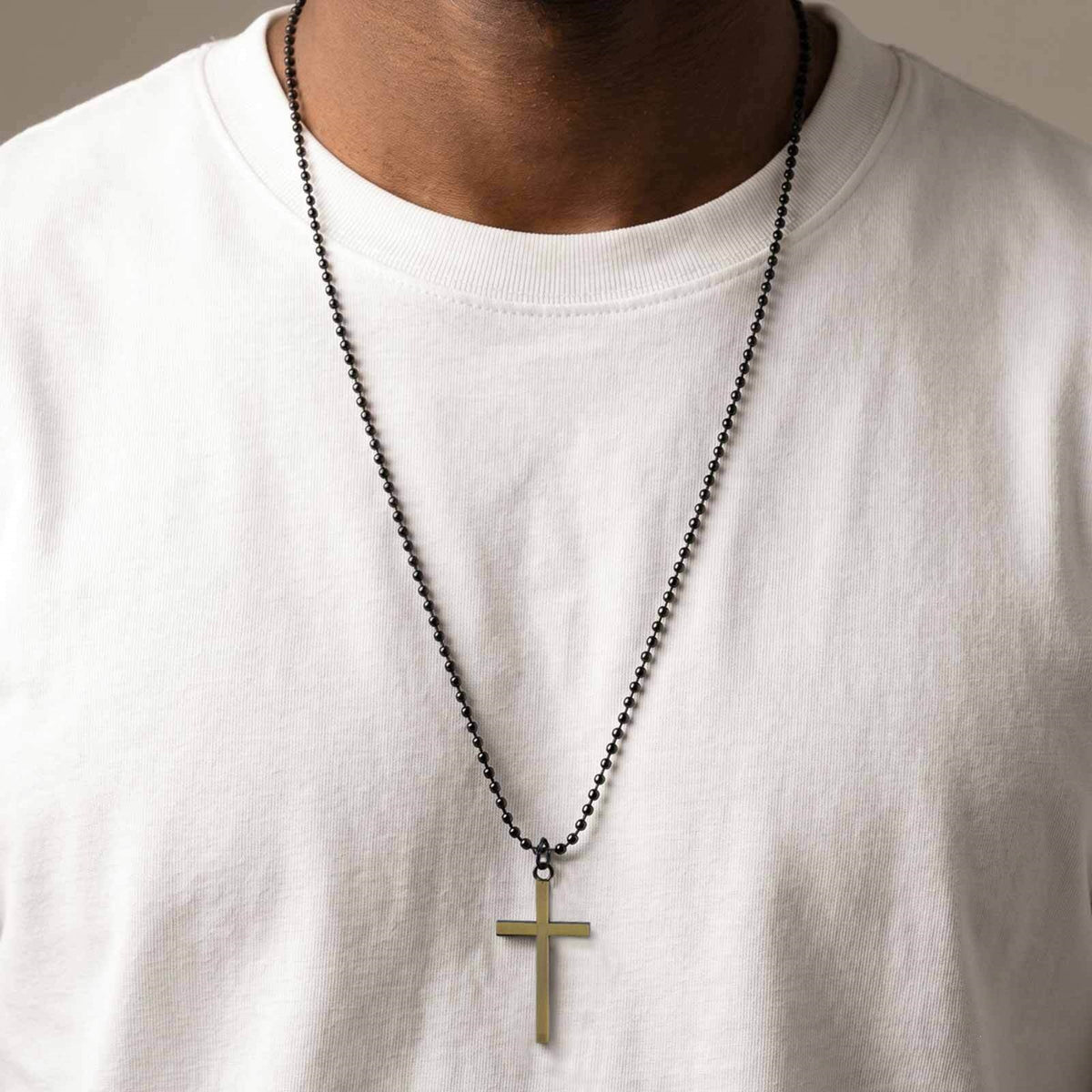 Alloy Cross Necklace Male Hip Hop Neutral Style Hip Hop Pendant Hot-Selling Model