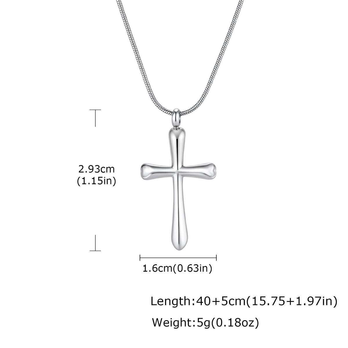 Smooth Cross Pendant Necklace — Gold or Silver
