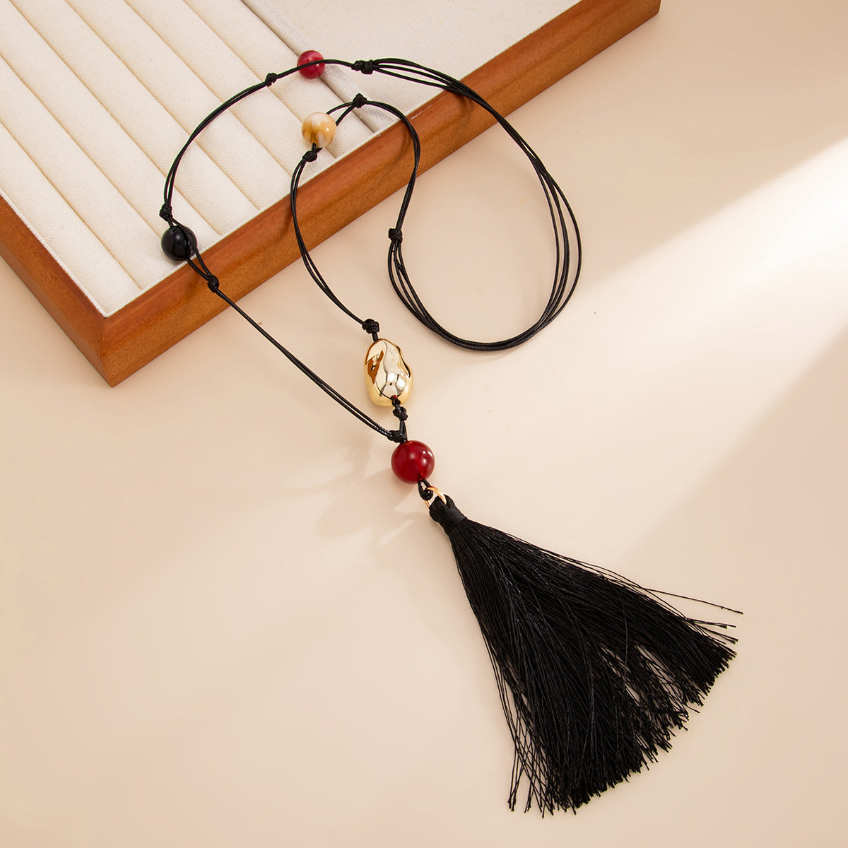 Hand-Knotted Adjustable Fringe Necklace