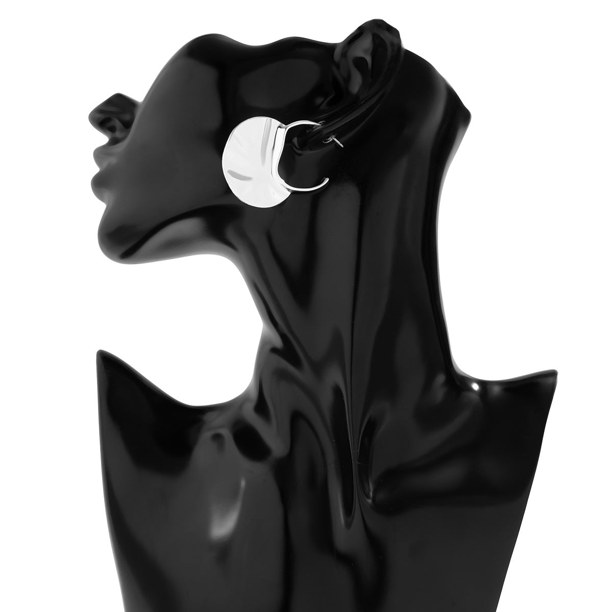 Planderful Vienna Verve Water Ripple Pleated Metal Stud Earrings For Modern Women