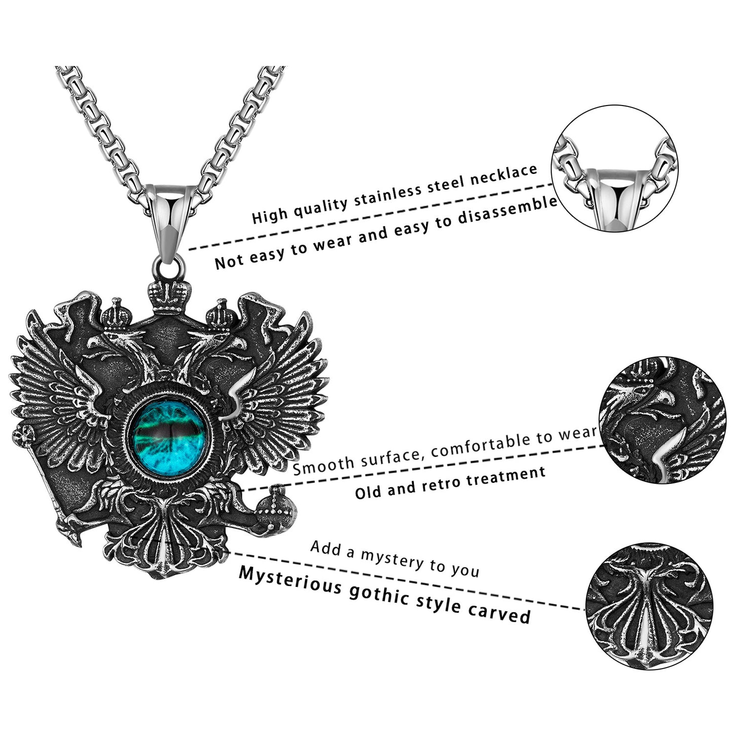 Steel Necklace - Vintage God's Eye Pendant Necklace For Everyday Style And Boho Chic