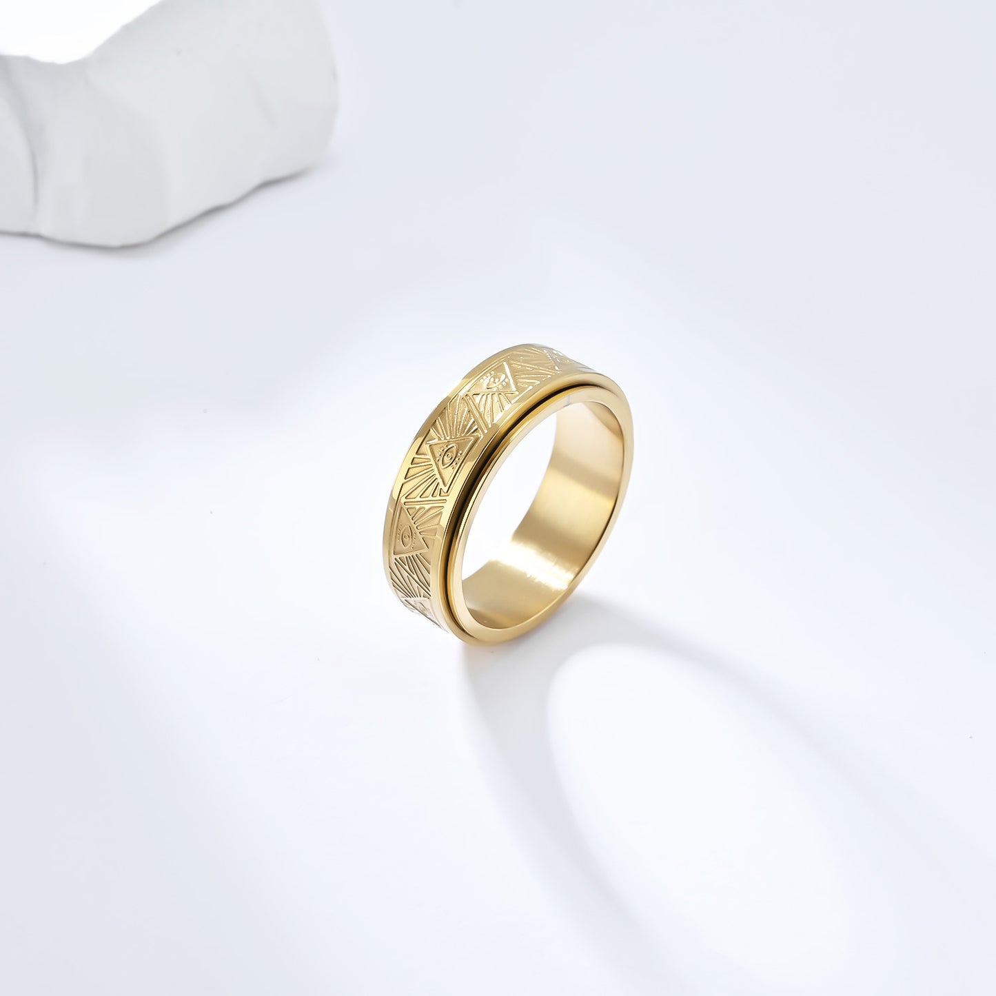 Ancient Egypt Eye of Horus Rotating Anxiety Ring for Men