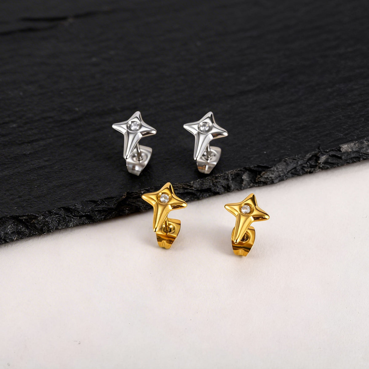 Stainless Steel Zircon Earrings