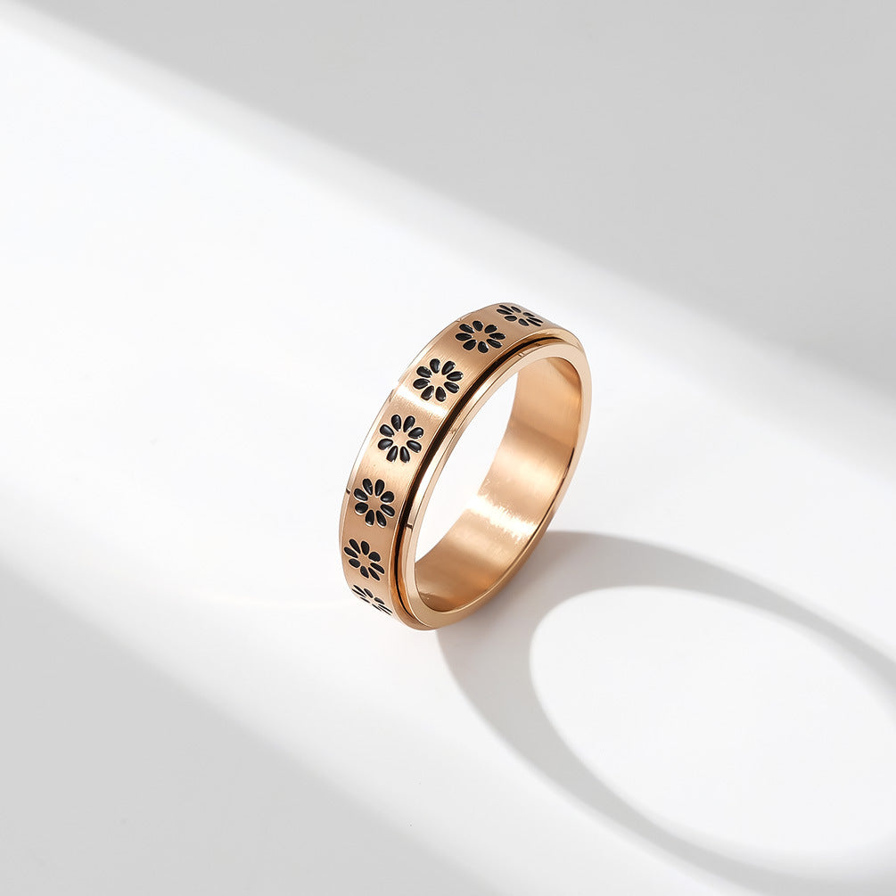 Cross-Border Amazon Rotating Titanium Steel Rings for All